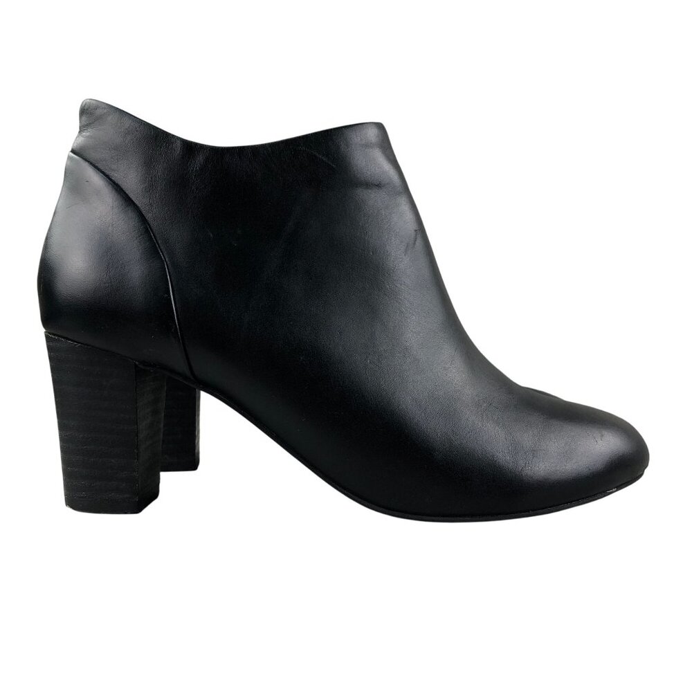 J. Jill Women's Size 6.5 Black Leather Side Zip High Heel Ankle Booties Boots